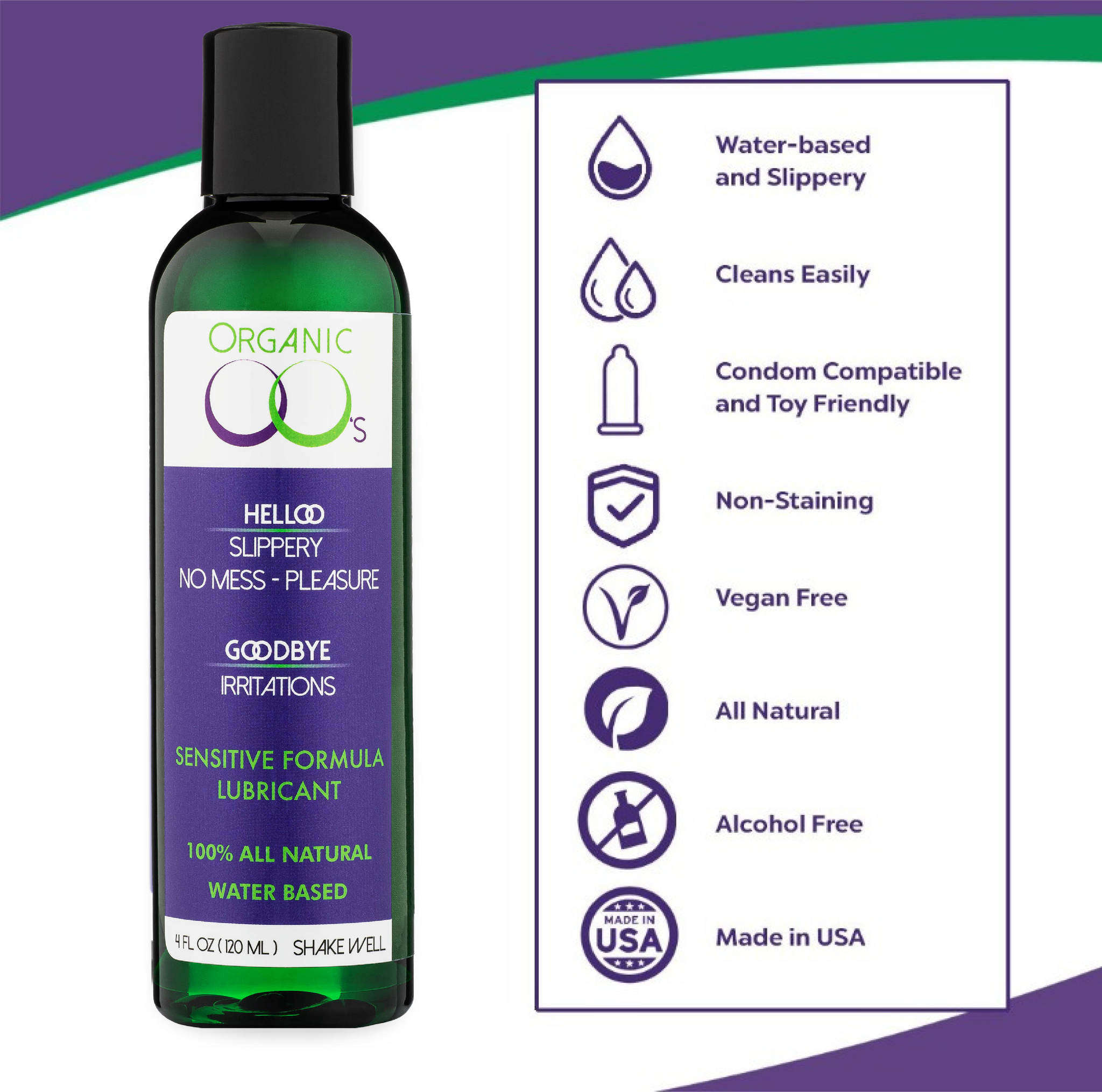 Organic OO's Water Based 100% All Natural Personal Lubricant 4.22 FL. Organic OO's Water Based 100% All Natural Personal Lubricant 4.22 FL.